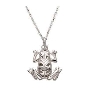    Sterling Silver Artistic Moveable Legs Frog Pendant Jewelry
