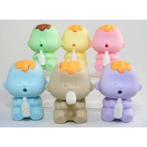  Alien Babies Japanese Erasers. 6 Assorted Colors. By 