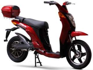 EW 500 48 Volt Electric Moped Red Scooter Bike 25 MPH Brushless Motor 