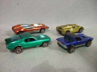 Lot of 4 Redline Hot Wheel Cars 1967 68 Mustang Python Ford J Car 