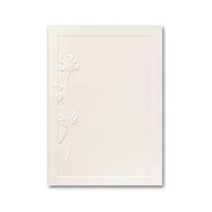  Masterpiece Embossed Rose Ivory Flat Card   5.5 x 7.75 