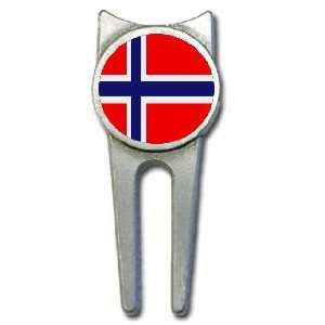 Norway flag golf divot tool