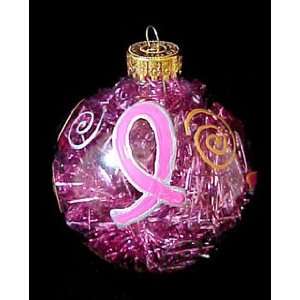  Pretty in Pink Design   Hand Painted   Glass Ornament   2 