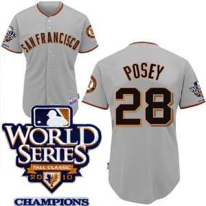San Francisco Giants #28 Posey 2011 MLB Authentic Grey Jerseys Cool 