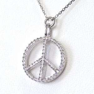    0.25 Carat 14KWG Diamond PEACE Necklace CoolStyles Jewelry