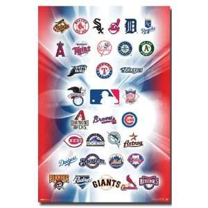  MLB Major League Baseball Logos Premium Gallery Poster 