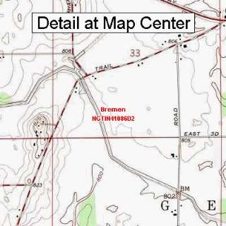 USGS Topographic Quadrangle Map   Bremen, Indiana (Folded/Waterproof 