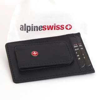 Leather Money Clip Magnet Slim Thin Front Pocket Wallet Alpine Swiss 