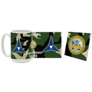 US Army Fort Hood TX III Corps Coffee Mug/Coaster  Kitchen 