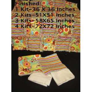   Striped Pre Cut/Fringed Rag Quilt Kit (one kit) Arts, Crafts & Sewing