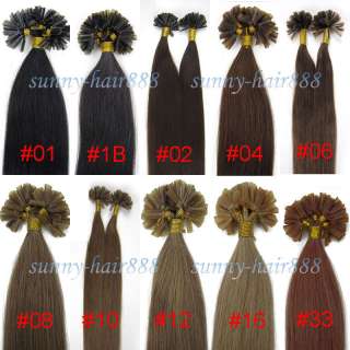 Nail tipped 100% Remy INDIAN Human Hair Extensions100S 4Size Multiple 