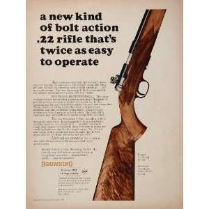  1968 Ad Browning T Bolt .22 Caliber Rifle Shotgun Gun 
