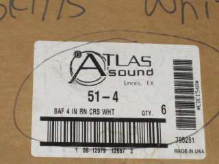 ATLAS SOUND 51 4 WHITE 4 ROUND SPEAKER GRILL BAFFLE  