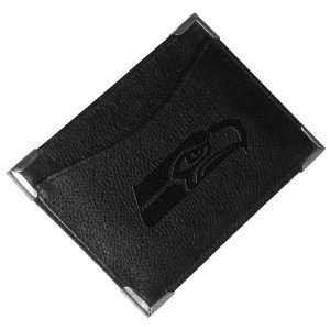  NFL Seattle Seahawks Debossed Black Leather Pocket Jotter 