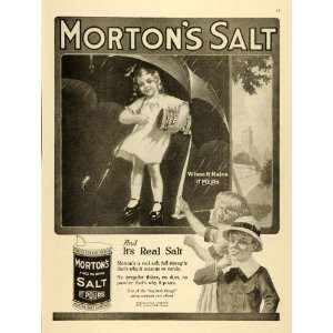 1919 Ad Morton Table Salt Spice When it Rains it Pours Slogan Children 