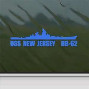  BB 62 USS New Jersey Battleship Blue Decal Car Blue 