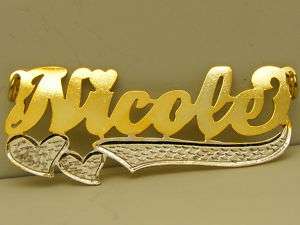 PERSONALIZED GOLD / SILVER NAME PLATE W/ CHAIN NICOLE  