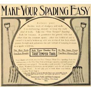  1907 Ad True Temper Tools American Fork Hoe Spading 