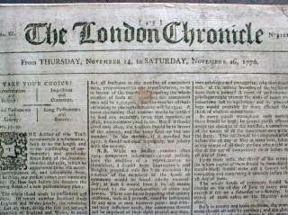 1776 REVOLUTIONARY WAR newspaper NATHAN HALE HANGED by BRITISH as SPY 