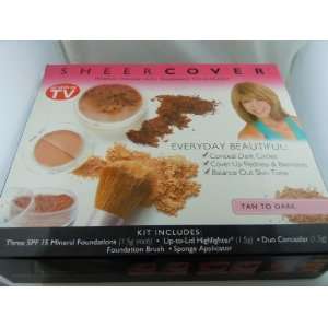 Sheer Cover Mineral Makeup with True Shade Technology 7 piece kit Tan 