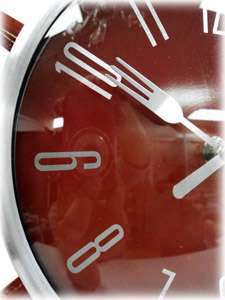New Large 24 Retro 50s Red Metal Kitchen Wall Clock  