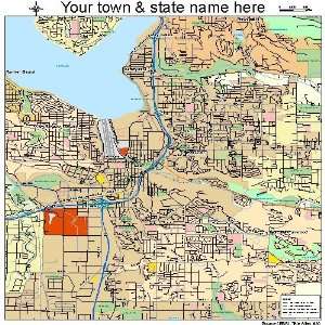  Street & Road Map of Renton, Washington WA   Printed 