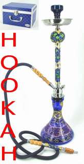 Hookah Pipe Pipe Blue Case Glass Shisha Egyptian Huka Hooka Pipe 27 