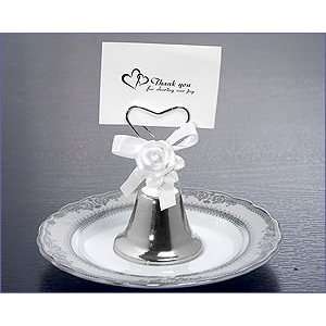  Wedding Bell/Place Card Holder With White Rose Decoration   Wedding 