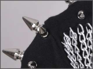 SC120 Chain Black Spike Punk Rock T shirt Top Gothic  