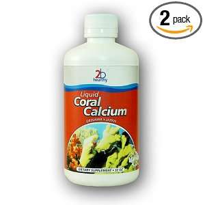  2bhealthy Liquid Coral Calcium, Vanilla, 32 Ounce Bottles 