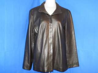 BROOKS BROTHERS LEATHER NYLON LINED WOMENS JACKET S  