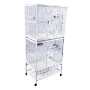 A and E Double Stack Flight Bird Cage White