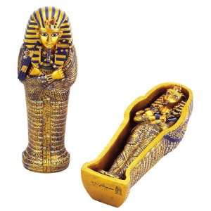  King Tut Coffin with King Tut   Cold Cast Resin   7 
