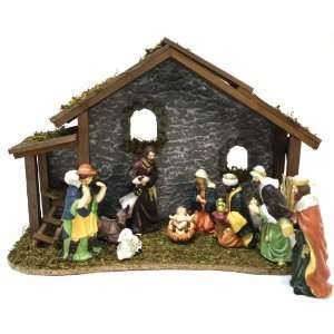   Nativity 6 Inch Porcelain 11 Piece with 12 Inch Creche