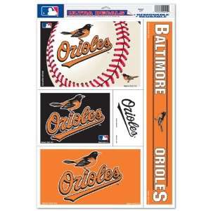   Orioles Decal Sheet Car Window Stickers Cling
