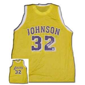  Magic Johnson Autographed Los Angles Lakers Gold Replica Jersey 