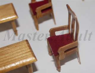 22 pc Dollhouse Miniature 112 Handmade Wooden Furniture Set Table 