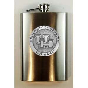 University of Houston Cougars 8 oz Stainless Hip Flask with Pewter 