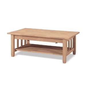  International BJ6TCL Tall Mission Coffee Table, Unfinished 