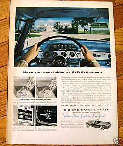 1954 E Z Eye Safety Plate Ad Buick Wildcat  