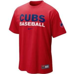  Mens Chicago Cubs Red MLB Practice Tshirt Sports 