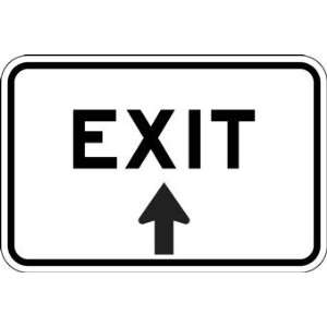  Exit Parking Lot Sign with Ahead Arrow   18x12