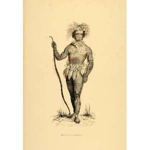  1843 Engraving Costume Archer Body Art Solomon Islands 
