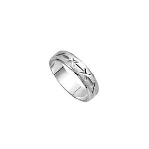  Mens Sterling Silver Etched Band Ring Jewelry
