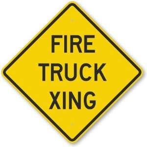  Fire Truck Xing Engineer Grade Sign, 24 x 24 Office 