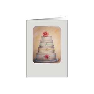  Be my Cake Cutter? Wedding cake with Roses Card Health 