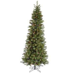 Slim Spruce Tree with 385 LED Multicolor Lights   7.5 Foot 