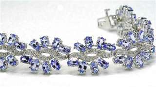 14k Wh Gold 1.18ct Diamond & 18.47ct Tanzanite bracelet  