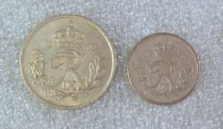 1948 & 1949 Denmark 10 & 25 Ore 2 Coins m  