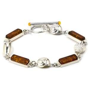   Amber Sterling Silver Sea Shells Bracelet, 8 Graciana Jewelry